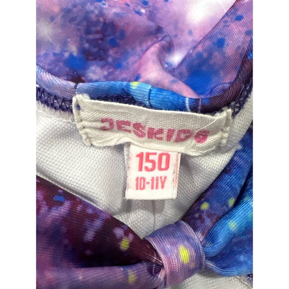 Kids Galaxy Print Sleeveless One-Piece Gymnastics Unitard Bodysuit 150 (10/11) - Picture 3 of 3